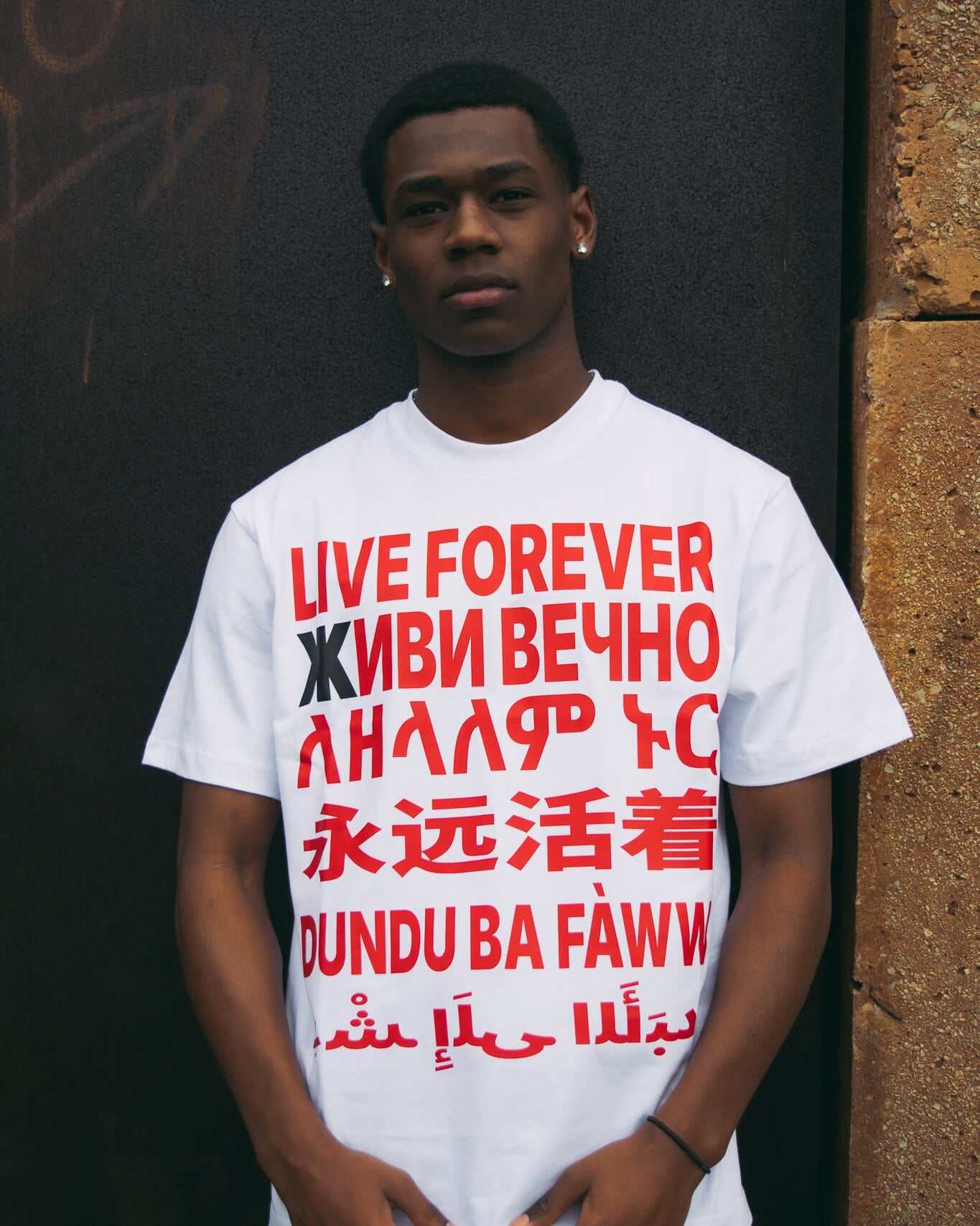 Camiseta LIVE FOREVER Blanco
