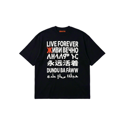 Camiseta LIVE FOREVER Negro