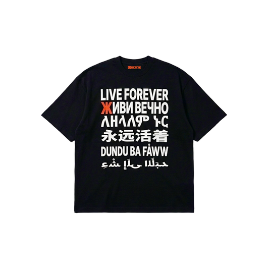 Camiseta LIVE FOREVER Negro